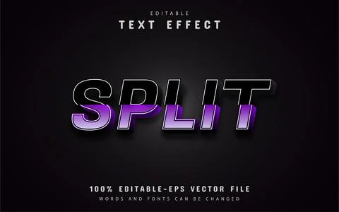 Split text effect Stock Illustration