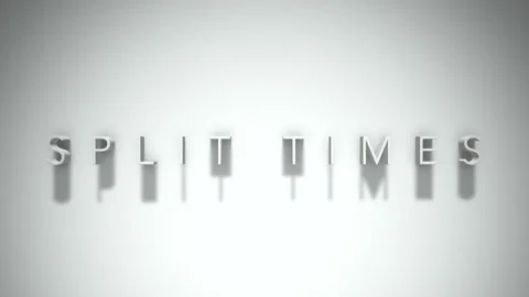 Split times 3D title animation with shadows on a white background Stock Footage 297134759