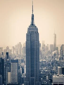 Split toned image of New York with the Empire State Building Stock Photos