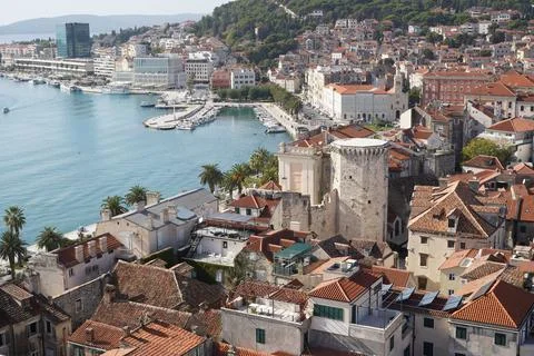 Split town from top Stock Photos