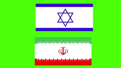 Split Transition with Israel and Iran Flags Animated in Loop 4K, 2K, Full HD Stock Footage 312768750