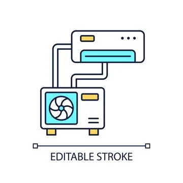 Split type of AC RGB color icon Stock Illustration