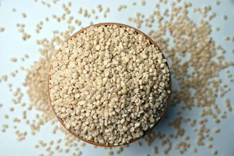 Split Urad Dal in Bowl Top View with Defocus Background Macro Photography Stock Photos