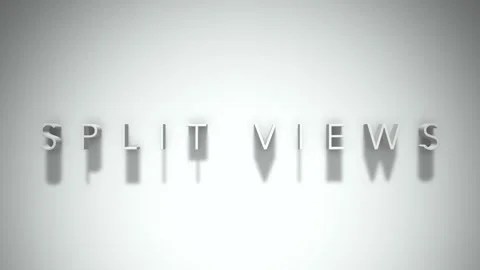 Split views 3D title animation with shadows on a white background Stock Footage 297117875