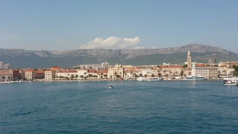 Split waterfront panorama view, Dalmatia, Croatia, 4K video Stock Footage 113914052