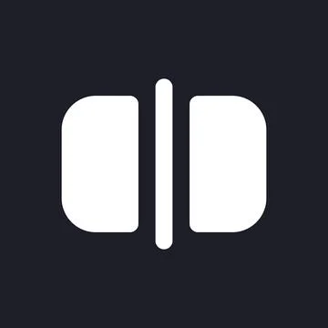 Split white pixel perfect solid ui icon Stock Illustration