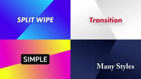 Split Wipe Transition with Text Stock After Effects