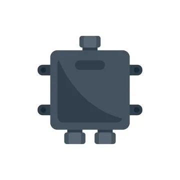 Splitter box connecting and distributing signal with cable connectors Ilustração Stock