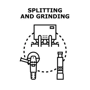 Splitting and grinding tools vector concept icon Stock Illustration