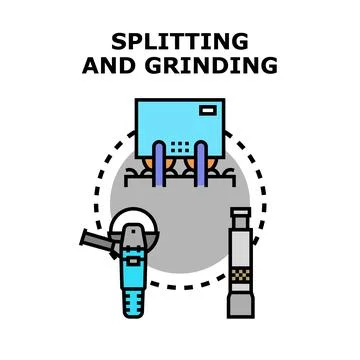Splitting and grinding tools vector concept icon Ilustración de archivo