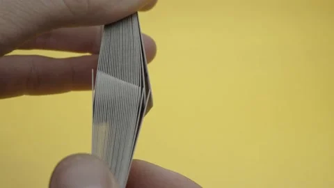 Splitting a deck of cards Stock Footage 130587478