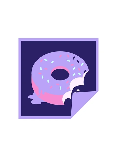 Splitting effect animation of bitten frosted donut graphic vector illustrat.. Stock Footage 324465383