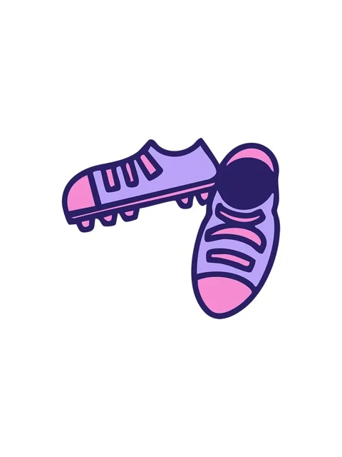Splitting effect animation of brazilian style soccer boots together drawing Stock Footage 324451088