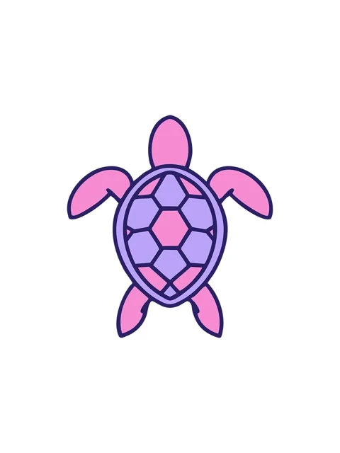 Splitting effect animation of brazilian turtle shown from above drawing Stock Footage 324487884