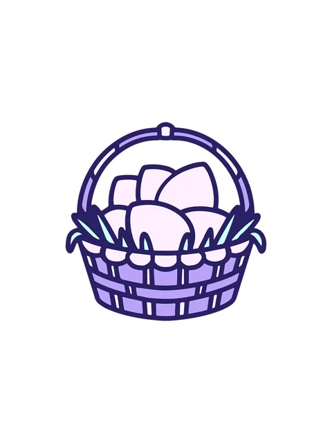 Splitting effect animation of bright easter basket Stock Footage 324179987