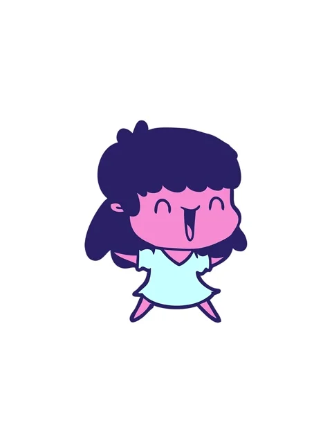 Splitting effect animation of bright neon cartoon woman Stock Footage 324229169