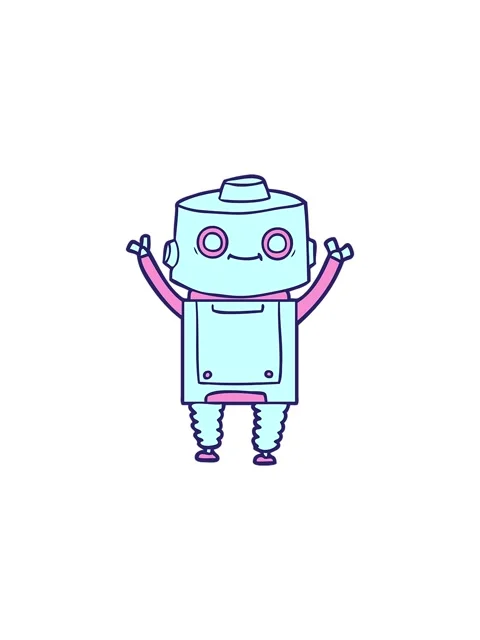 Splitting effect animation of a cartoon android Stock Footage 324116387