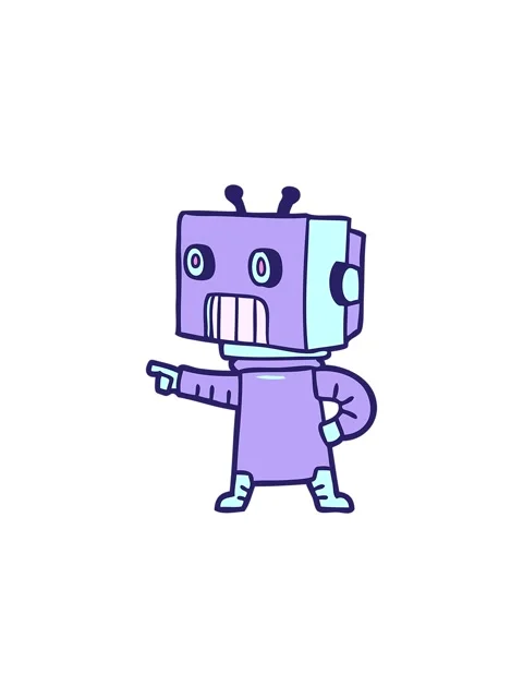 Splitting effect animation of cartoon android doodle Stock Footage 324118446