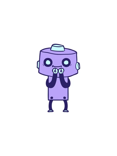 Splitting effect animation of cartoon android doodle Stock Footage 324212628