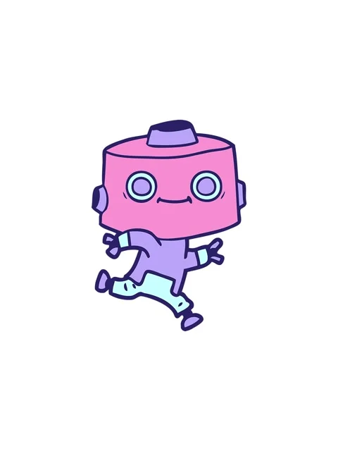 Splitting effect animation of cartoon android image Stock Footage 324225823