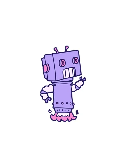 Splitting effect animation of cartoon android design Stock Footage 324323714
