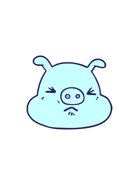 Splitting effect animation of cartoon angry pig face Stock Footage 324203563