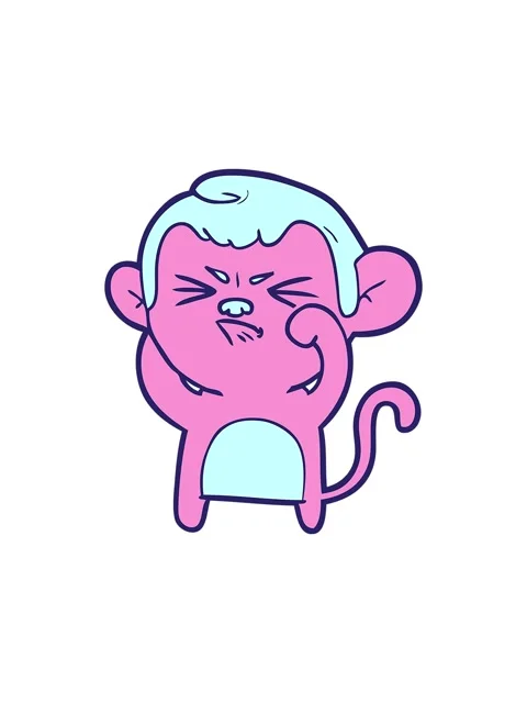 Splitting effect animation of cartoon angry monkey Stock Footage 324333496