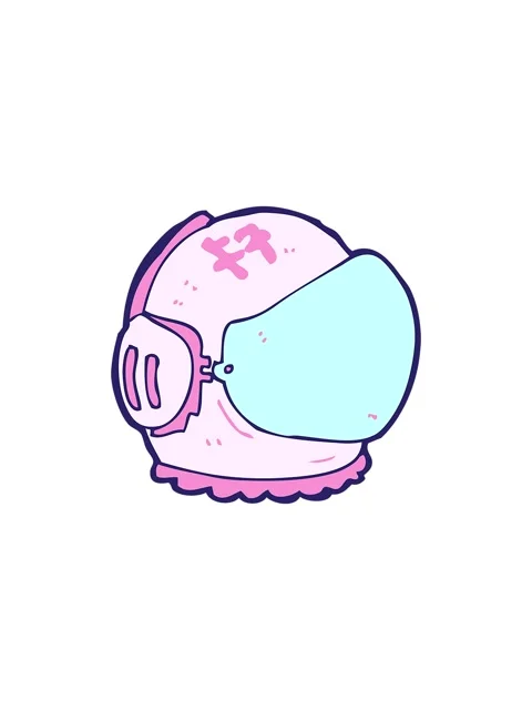 Splitting effect animation of cartoon astronaut helmet Stock Footage 324150281