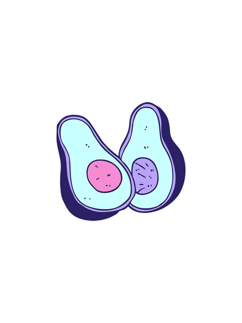 Splitting effect animation of cartoon of an avocado Stock Footage 324121981