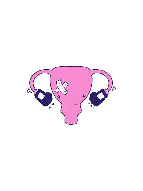 Splitting effect animation of cartoon beat up uterus with boxing gloves Stock Footage 324135430