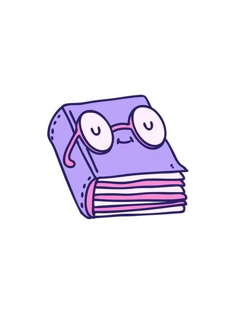 Splitting effect animation of cartoon of a book wearing spectacles Stock Footage 324206218