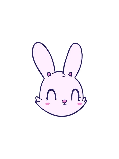 Splitting effect animation of cartoon bunny face Stock Footage 324428426