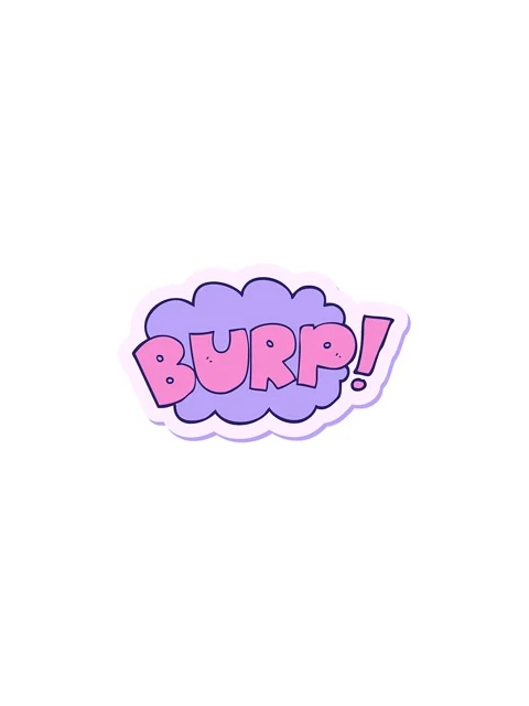 Splitting effect animation of cartoon burp text Stock Footage 324123435