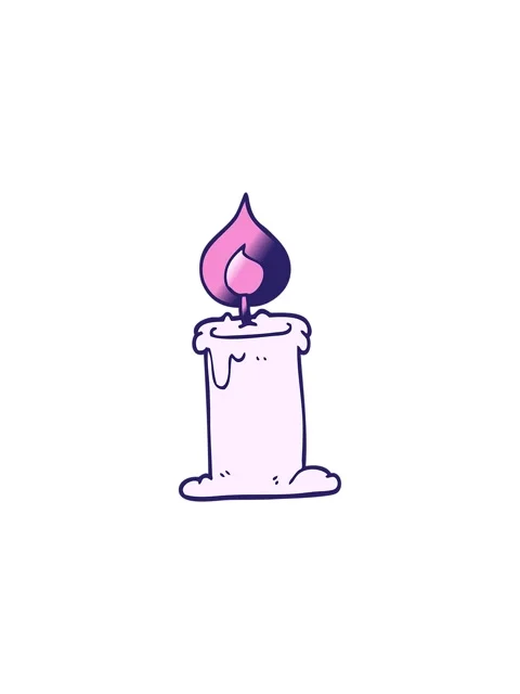 Splitting effect animation of cartoon of candle burning Stock Footage 323598559