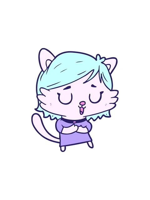 Splitting effect animation of cartoon cat girl Stock Footage 324302717