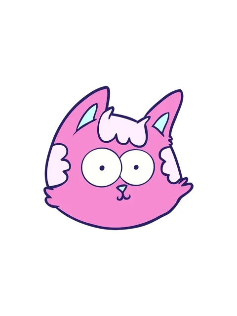 Splitting effect animation of cartoon cat face Stock Footage 324440947