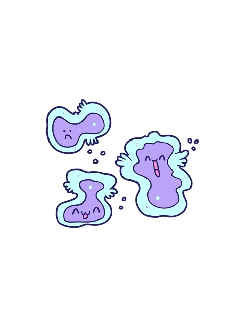 Splitting effect animation of cartoon cells design Stock Footage 323601969