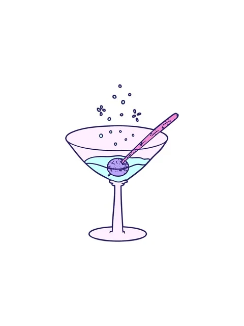 Splitting effect animation of cartoon cocktail Stock Footage 324435037