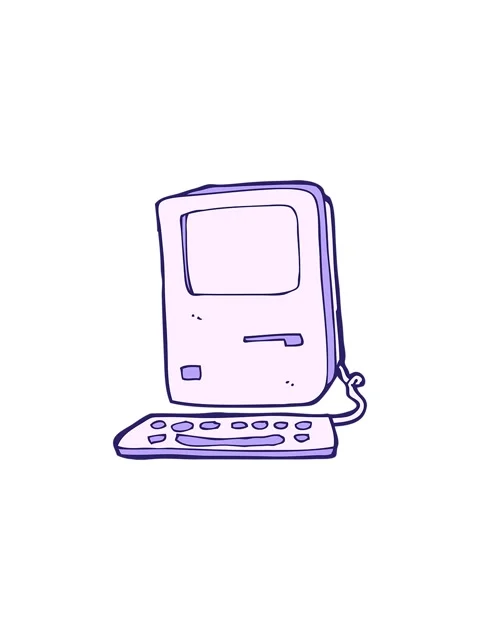 Splitting effect animation of cartoon of computer Stock Footage 324121357