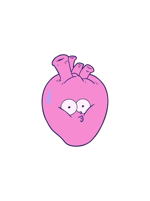 Splitting effect animation of cartoon confused heart Stock Footage 324218882