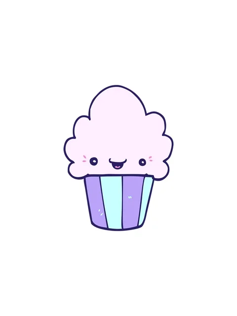 Splitting effect animation of cartoon cupcake with face Stock Footage 324291912