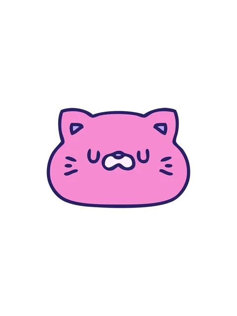 Splitting effect animation of cartoon of a cute little cat face Stock Footage 324123741