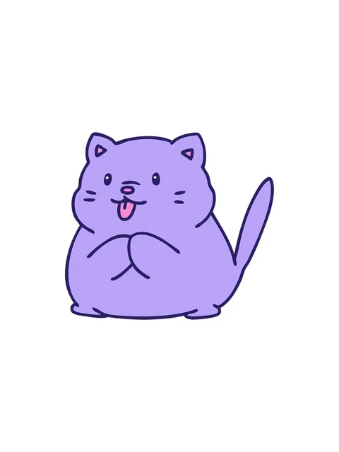 Splitting effect animation of cartoon of a cute little cat Stock Footage 324197078