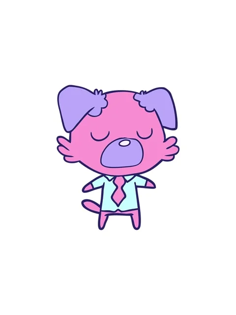 Splitting effect animation of cartoon dog manager Stock Footage 324161818