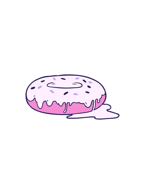 Splitting effect animation of a cartoon donut design Stock Footage 324117761