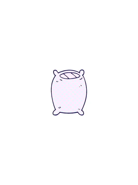 Splitting effect animation of cartoon doodle bedtime pillow Stock Footage 324076497
