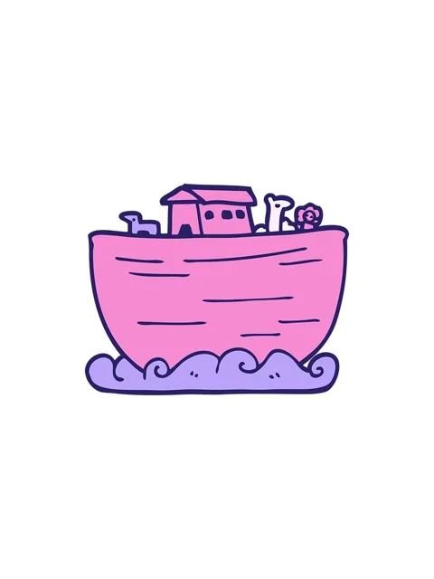 Splitting effect animation of cartoon doodle noahs ark Stock Footage 324081183