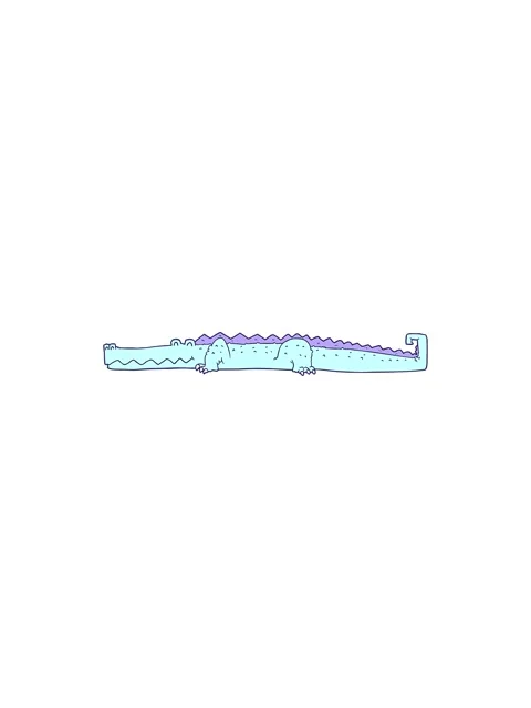 Splitting effect animation of cartoon doodle of a  crocodile Stock Footage 324089656