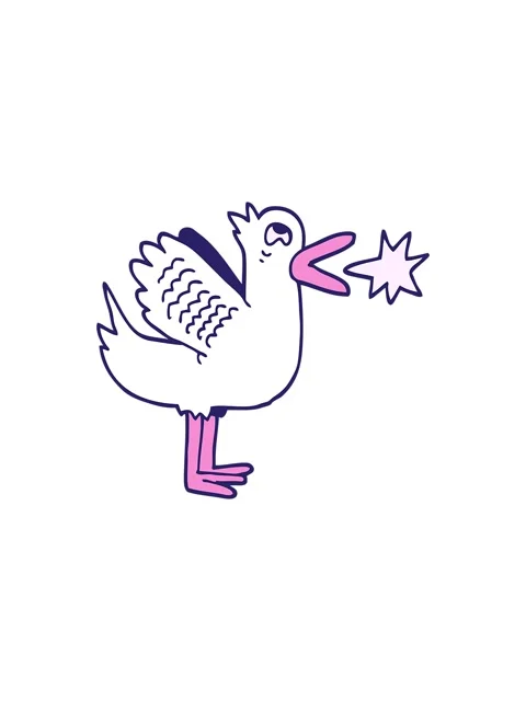 Splitting effect animation of cartoon doodle flapping duck Stock Footage 324132416