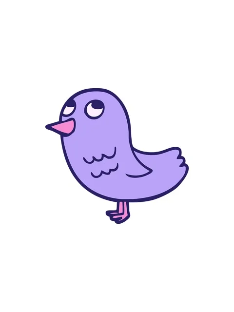 Splitting effect animation of cartoon doodle bird looking up Stock Footage 324147368